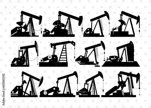 Pump Jack SVG, Pump Jack Silhouette, Oil Pumpjack Svg, Oil Derrick Svg, Oil Pump Svg, Oil Rig Svg, Petroleum Pump Svg, Pump Jack Bundle