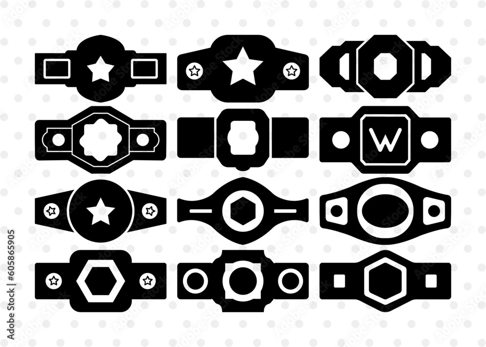 Championship Belt SVG, Belt Silhouette, Belt Svg, Champion Belt Svg