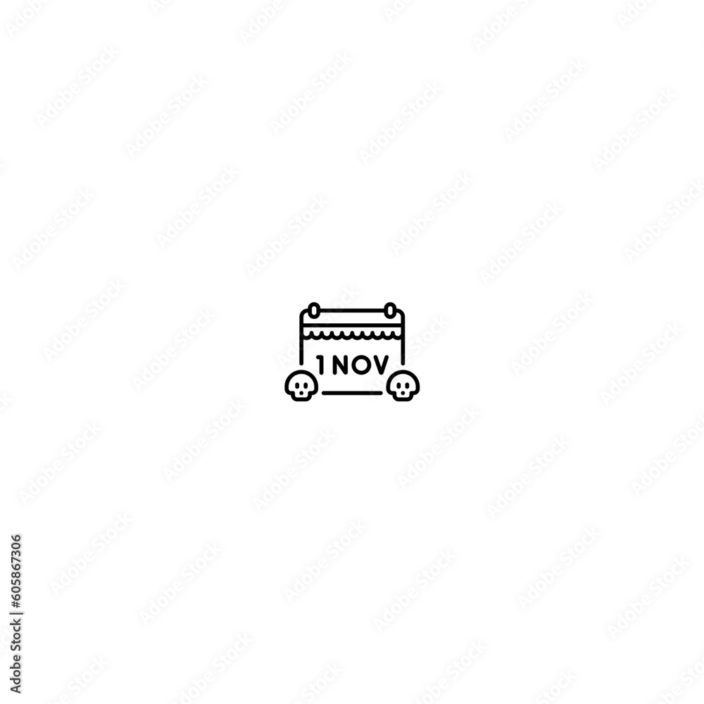 november 1 icon with black color november 1 icon with black color