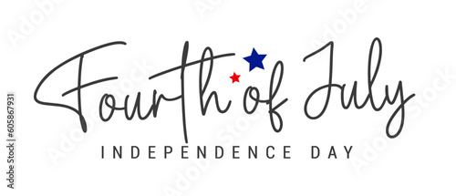 Fourth of July happy independence day typography text greeting illustration for banner or poster. Vector design. 
