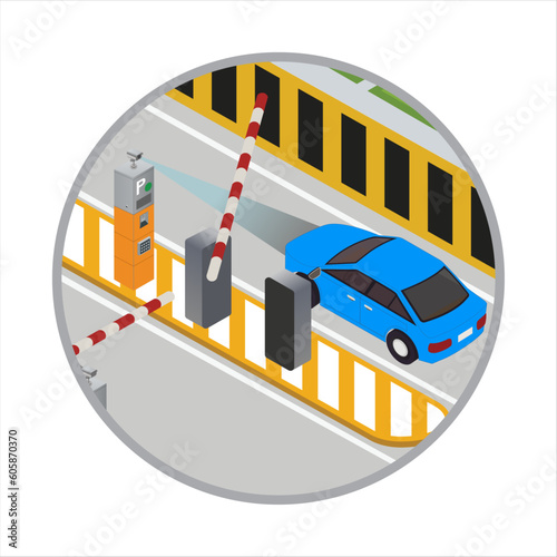 Barrier-free parking for parkers. Smart LPR Camera Parking System Solutions. Automated License Plate Recognition Parking Lot. Monitoring and Managing Parking Lots. Vector.