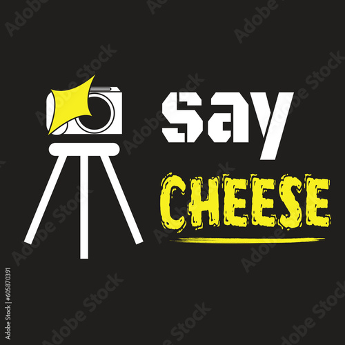 movie camera icon say cheese vector for sticker, t-shirt, template, illustrator