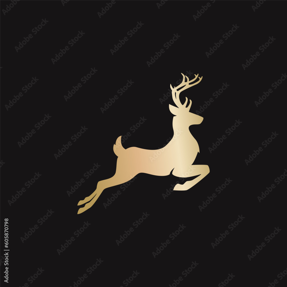 Elegant Gold Deer logo vector illustration
