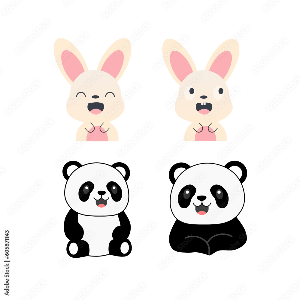set of cute animals cartoon