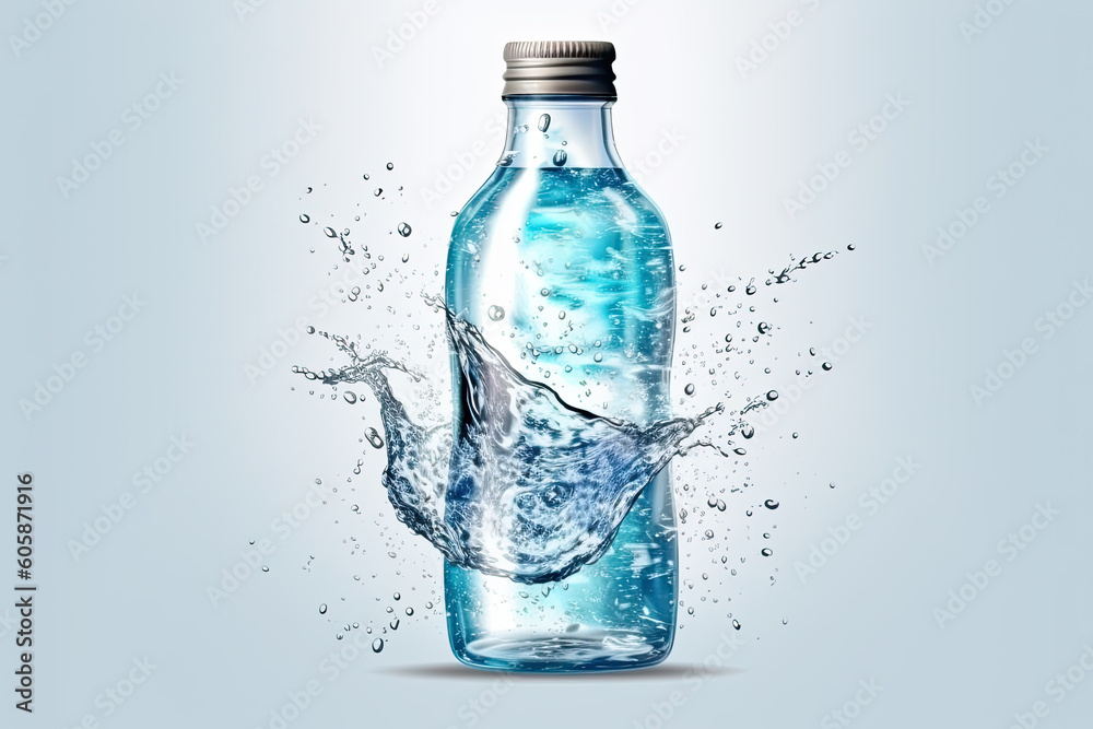 Water Bottle Mock-Up. Blank Label Generative AI Water Bottle Mock-Up. Blank Label Generative AI