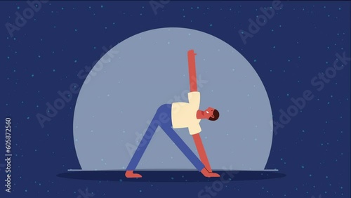 male athlete practicing exercise animation