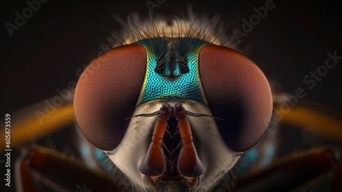 extreme close up of a fly eyes, generative ai © Arctic