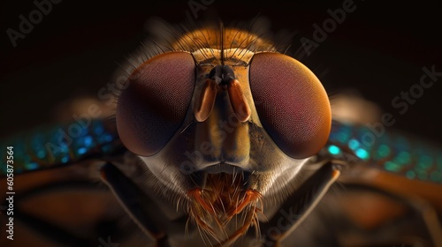 extreme close up of a fly eyes, generative ai © Arctic