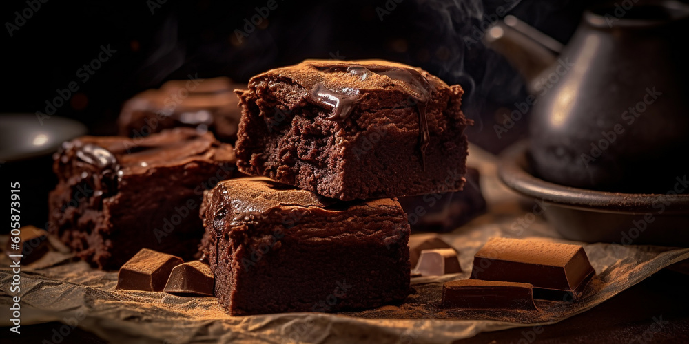 Indulgent Delight Luxurious Brownie with Gooey Center, Texture, and