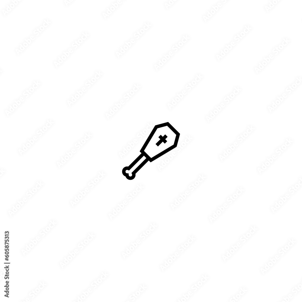 coffin shape candy icon with black color