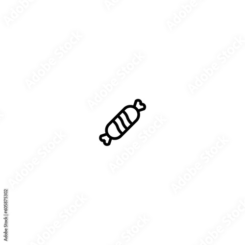sausage shape candy icon with black color