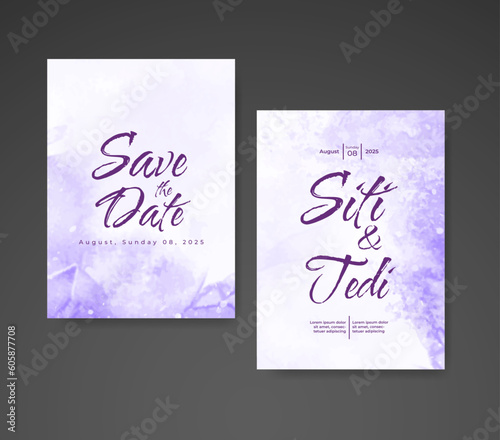 Wedding invitation with abstract watercolor background © REZI