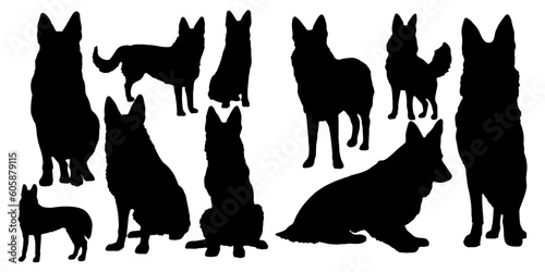 german shepherd silhouettes