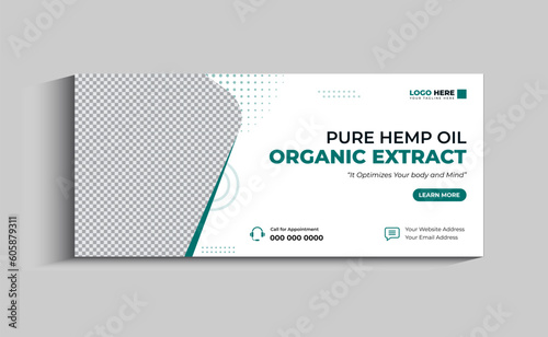 Hemp CBD Oil Social Media Cover and web banner template