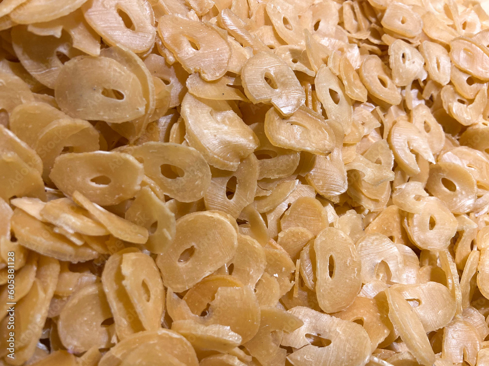 Kerupuk udang mentah, raw shrimp crackers, Kerupuk is a traditional Indonesian food that is usually eaten with rice Kerupuk udang mentah, raw shrimp crackers, Kerupuk is a traditional Indonesian food that is usually eaten with rice