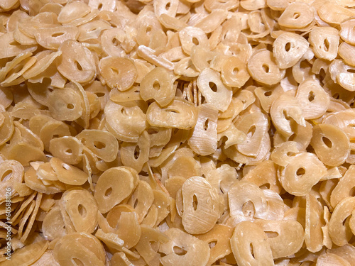 Kerupuk udang mentah, raw shrimp crackers, Kerupuk is a traditional Indonesian food that is usually eaten with rice