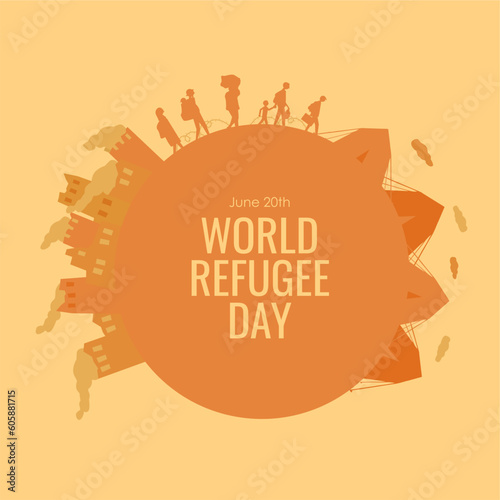 world refugee day poster template round badge