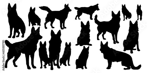 german shepherd silhouettes