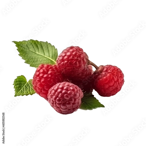 raspberries isolated transparent background