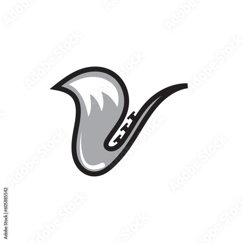 swan music or wolf music logo.