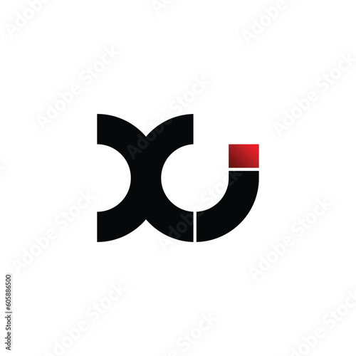 Letter XI simple logo design vector