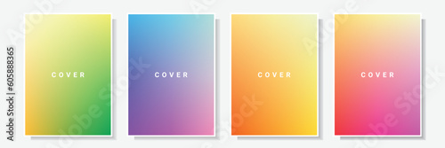 multicolor gradation modern cover design layout background template collection vector photo