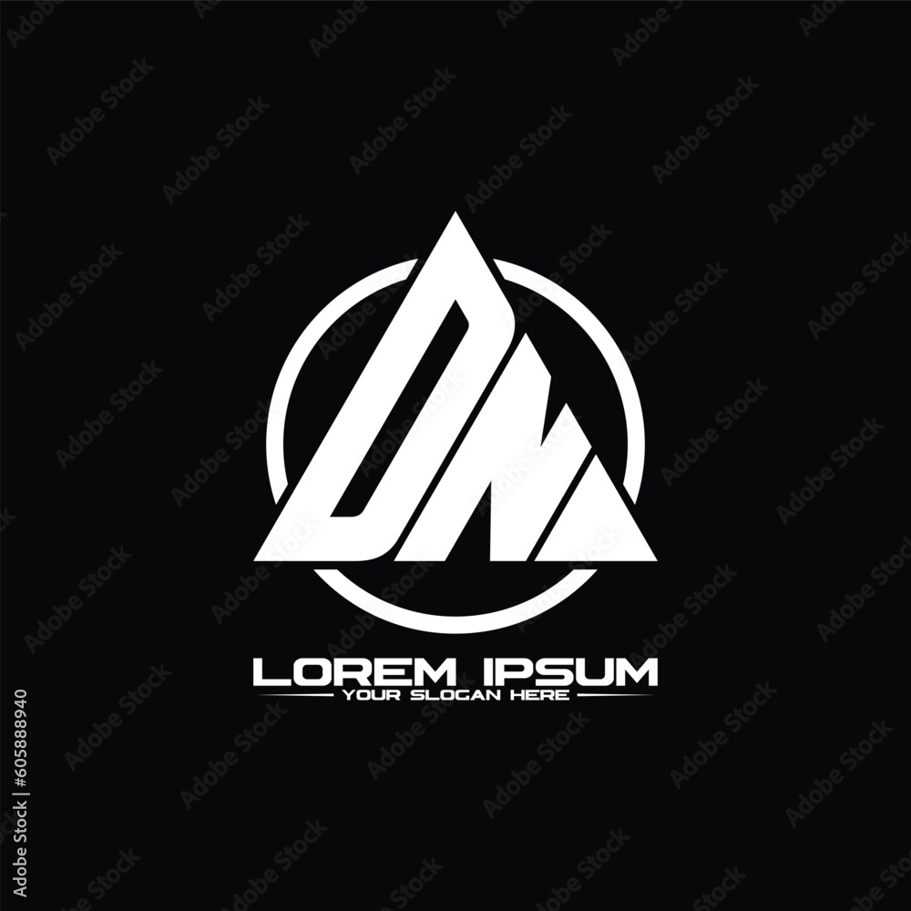 Letter DN triangle logo design vector Letter DN triangle logo design vector
