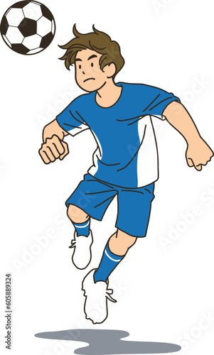 A football player heading the ball