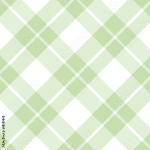 Seamless green and white tartan plaid pattern. 