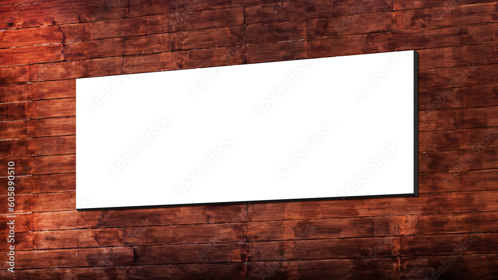 Mock up white picture frame on wooden wall. clipping path for mockup Mock up white picture frame on wooden wall. clipping path for mockup