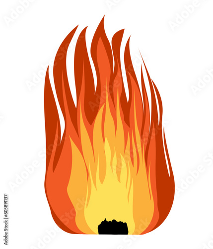 fire with flames vector bonfire for fireplace decor