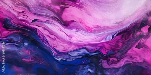 Abstract background of purple mixed black oil paint with color waves in water