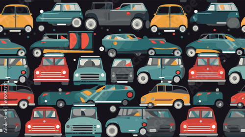 Mini cars seamless pattern, wallpaper, gift.