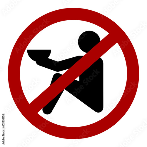 no beggar sign / icon