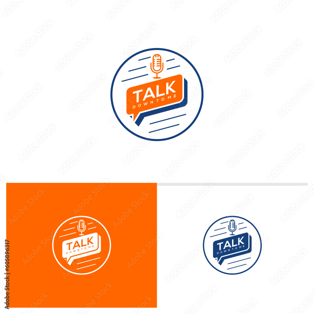 Podcast logo template, Creative Talk logo design vector, Podcast logo concepts