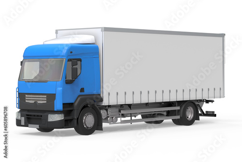 Cargo van or white box truck cargo delivery isolated. Png transparency © POSMGUYS