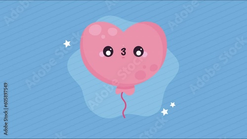 pink balloon helium kawaii animation photo