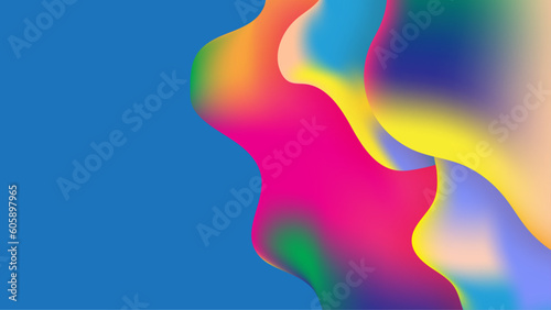 Abstract liquid waves futuristic background. Glowing retro wavy vector design