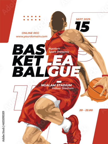 basketball league poster template