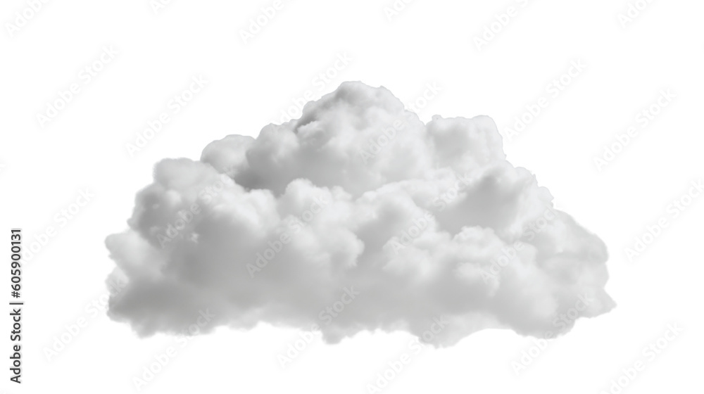 White clouds isolated on transparent background. Generative AI White clouds isolated on transparent background. Generative AI