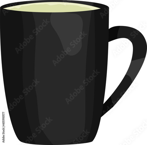 ceramic mug with green tea vector illustration