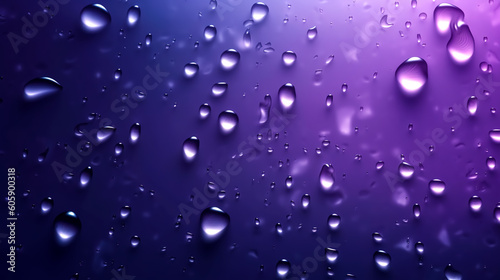 Water drops on a purple background, generative AI.