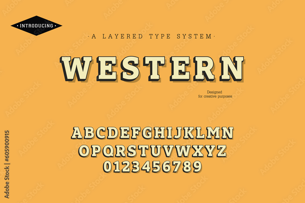 Fototapeta premium Western typeface. For labels and different type designs
