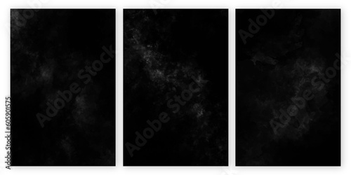 abstract set of black texture. Elegant marble texture set. Vector background collection with black line pattern for cover, invitation template, wedding card, contemporary dark menu design.