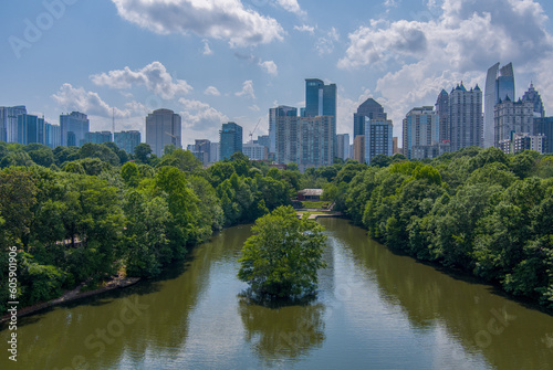 The Atlanta  Georgia skyline on a sunny day