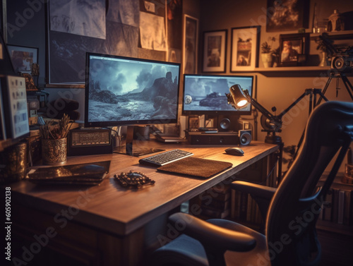 Comfort and Connectivity: Compact Home Office Setup © Lemuel