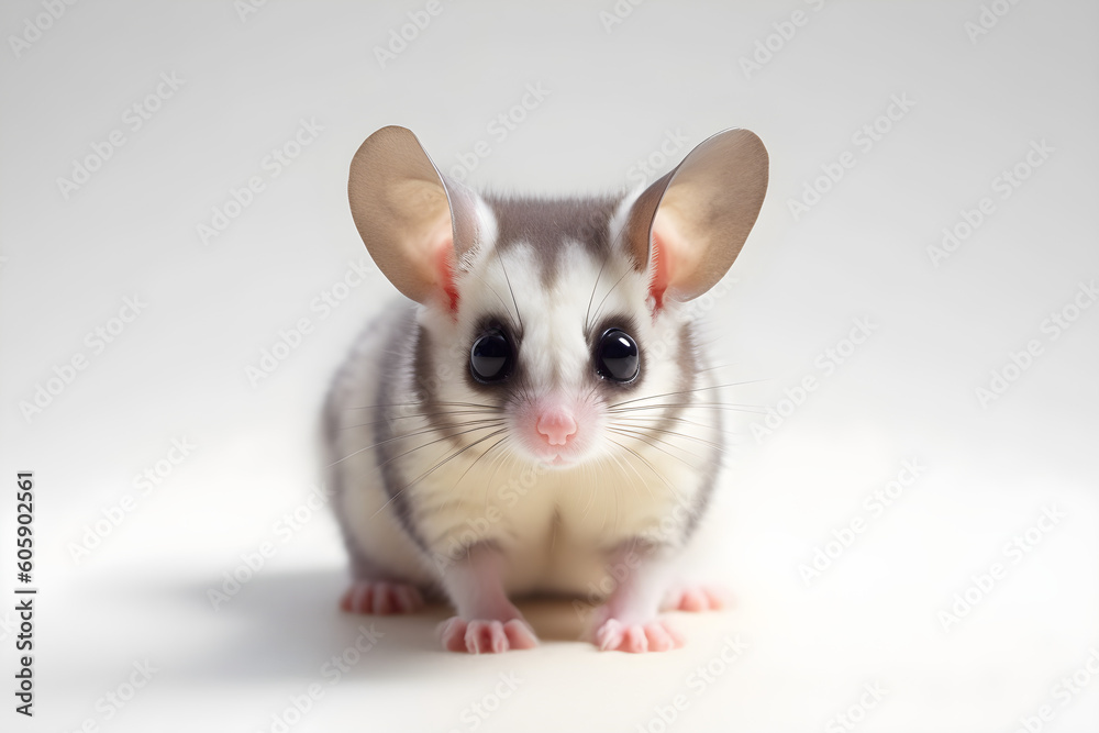 Cute Sugar Glider isolated grey studio shot, Generative AI Cute Sugar Glider isolated grey studio shot, Generative AI