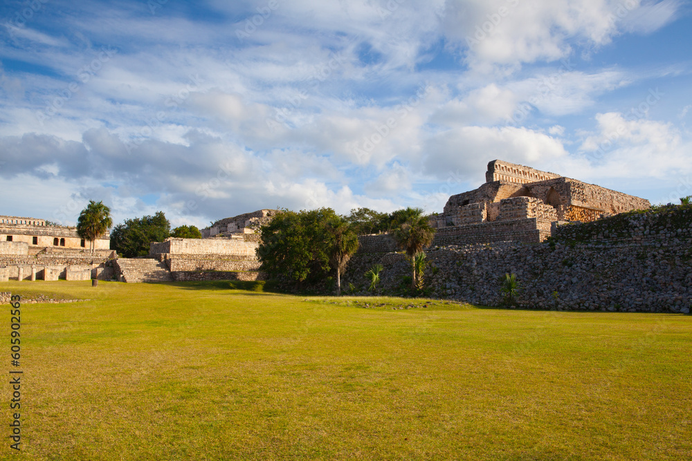 Majestic ruins of Maya temple in Kabah, on Puuc road