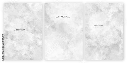 set of bright vector white texture watercolor background for poster, brochure or flyer. watercolor white marble and texture.