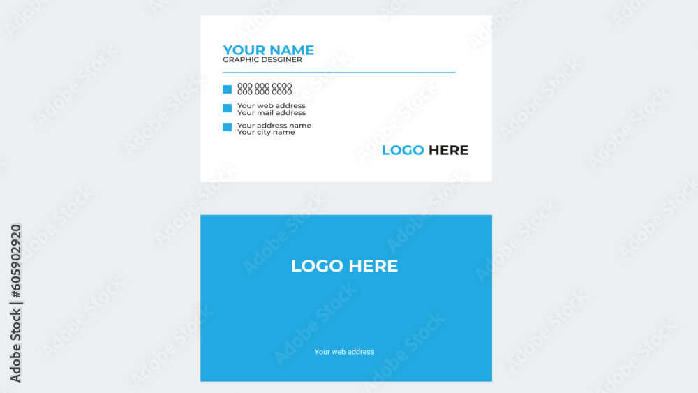 Simple Business Card Layout.Creative and modern business card template.Double-sided creative business card template. Portrait and landscape orientation. Vector illustration.
